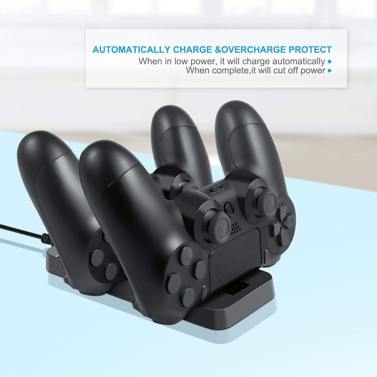 Base Dock Cargador Doble para Mandos Gamer P4, Slim y Pro – Soporte Organizador con Protección de Sobrecarga