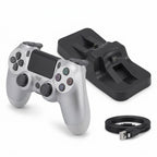 Kit Gamer Pro Inalámbrico para P4: Control Bluetooth - Base Dock de Carga Doble - Cable Reforzado 2M