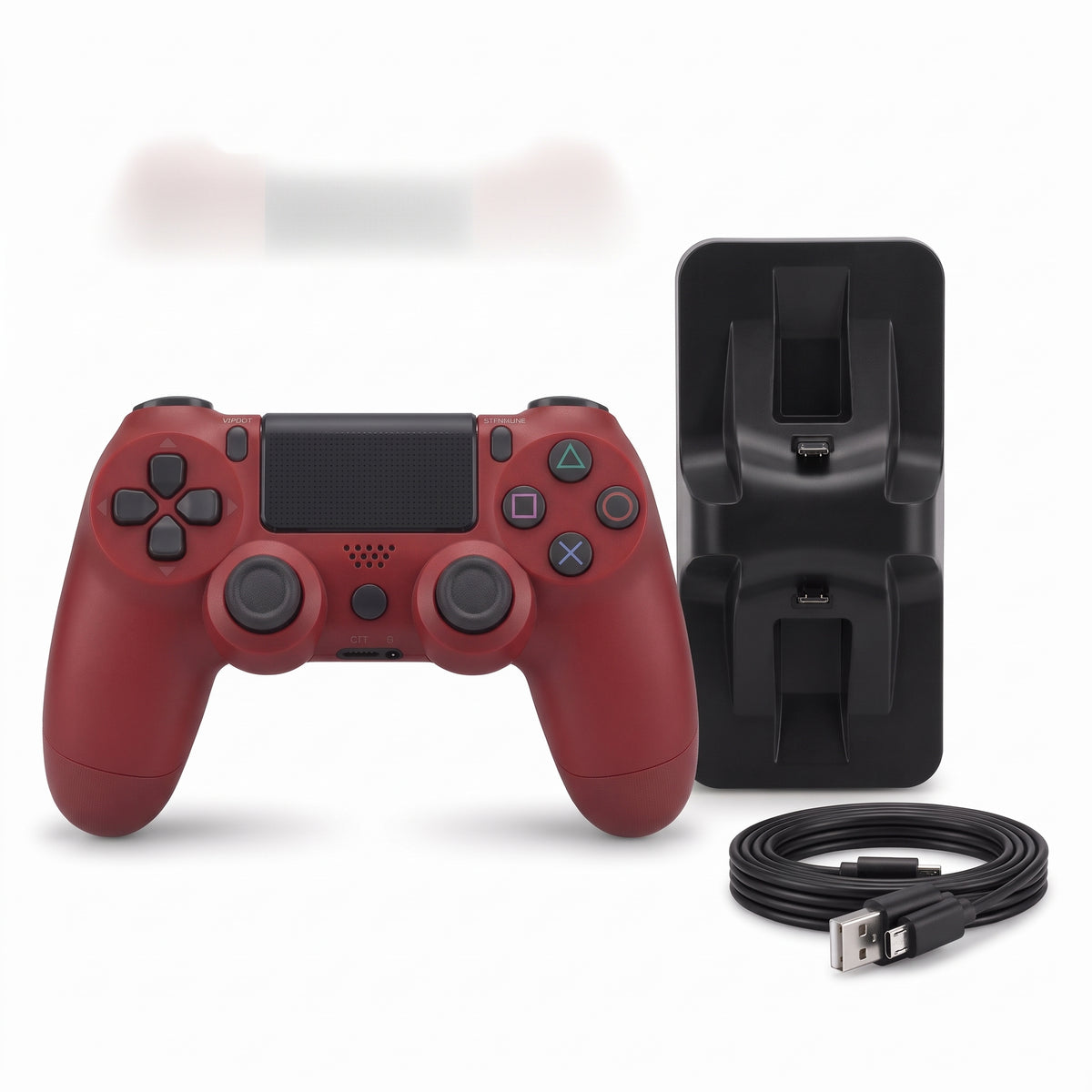 Kit Gamer Pro Inalámbrico para P4: Control Bluetooth - Base Dock de Carga Doble - Cable Reforzado 2M