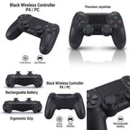 Control Gamer Inalámbrico Recargable Bluetooth con Doble Vibración – Compatible con P4 / Slim / Pro y PC