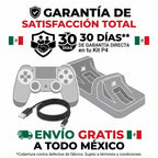 Kit Gamer Pro Inalámbrico para P4: Control Bluetooth - Base Dock de Carga Doble - Cable Reforzado 2M