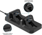 Base Dock Cargador Doble para Mandos Gamer P4, Slim y Pro – Soporte Organizador con Protección de Sobrecarga